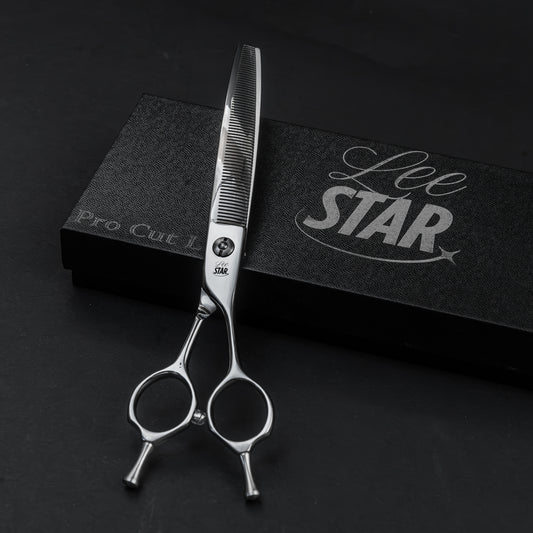 Foarfecă Grooming Canin de Filat Stardust (LeeStar Gold) - 7" Curbată