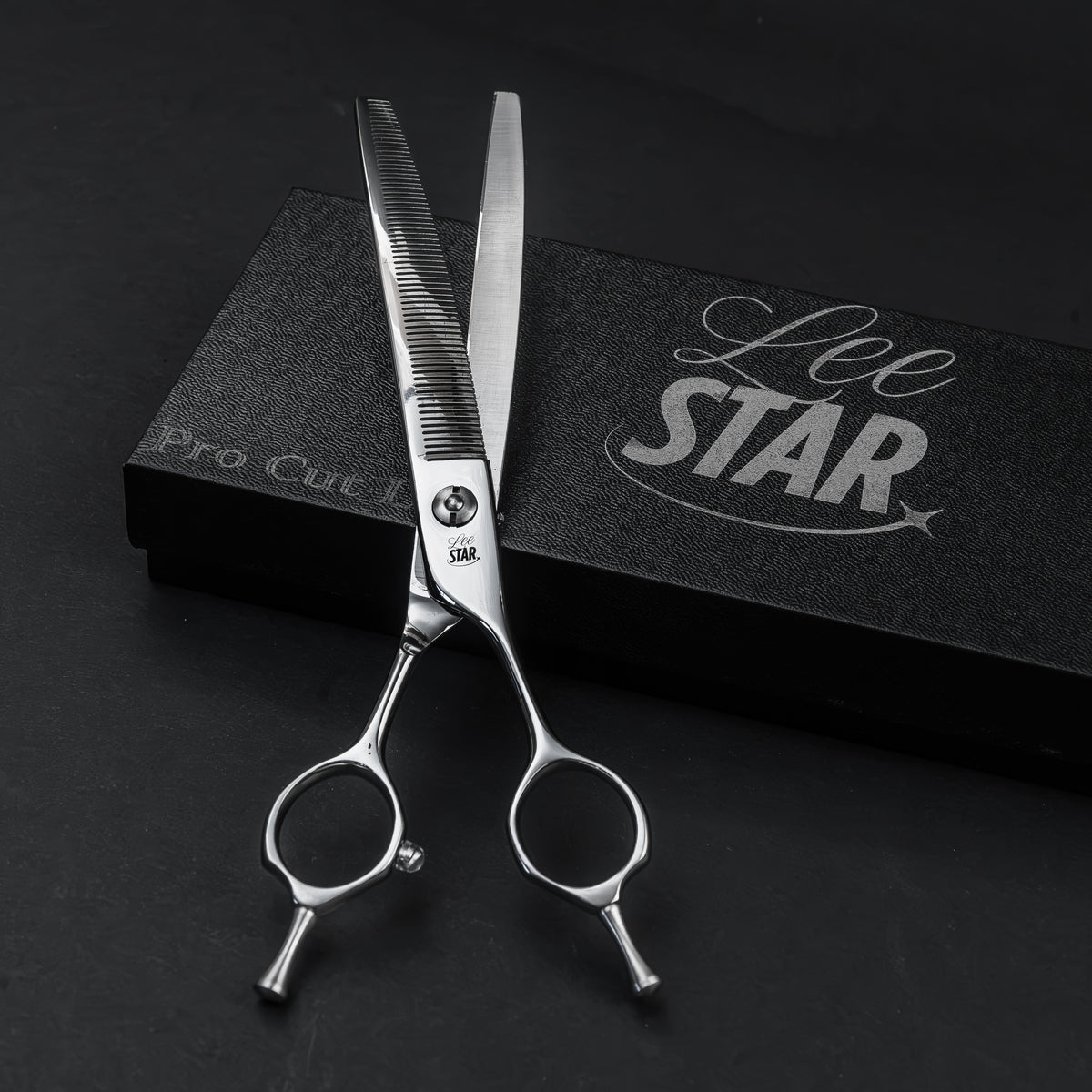 Foarfecă Grooming Canin de Filat Stardust (LeeStar Gold) - 7" Curbată
