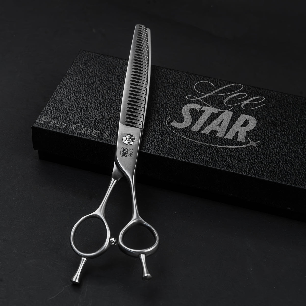 Foarfecă Grooming Canin Chunker Astrovon (LeeStar Gold) - Curbată