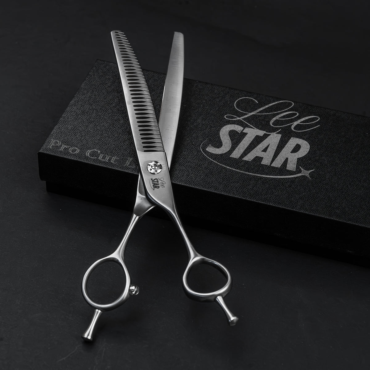 Foarfecă Grooming Canin Chunker Astrovon (LeeStar Gold) - Curbată