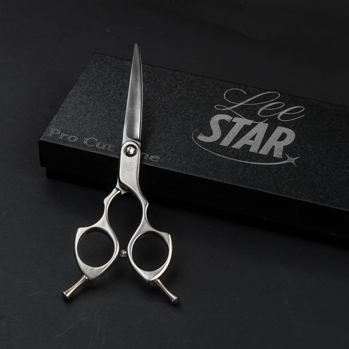 Foarfecă Grooming Canin Nebulon (LeeStar Silver) - 6" Curbată