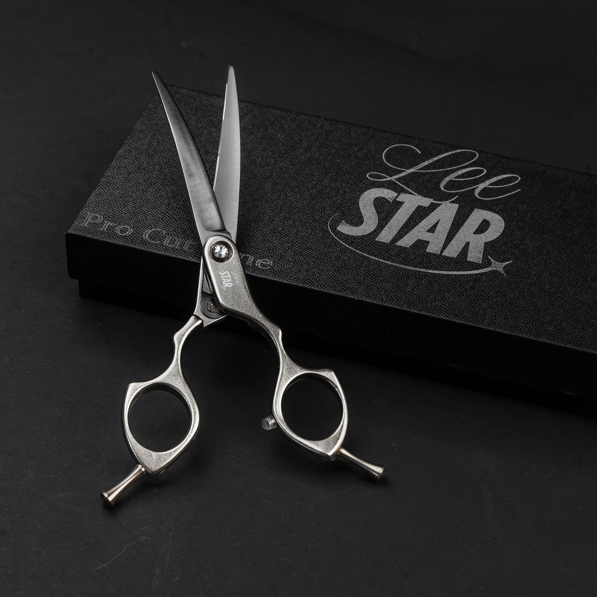 Foarfecă Grooming Canin Nebulon (LeeStar Silver) - 6" Curbată