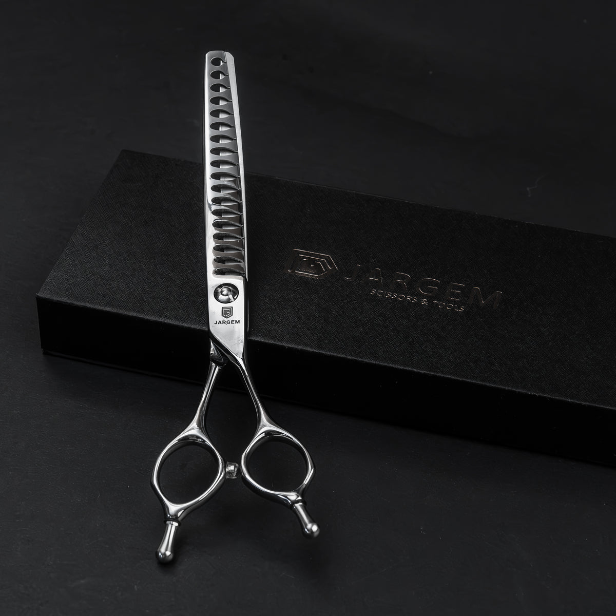 Foarfecă Premium Grooming Canin Chunker Sirius (LeeStar Platinum) - 7" Curbată