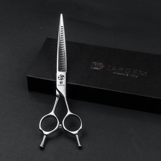 Foarfecă Premium de Filat Grooming Canin Aurora (LeeStar Platinum) - 7" Curbată