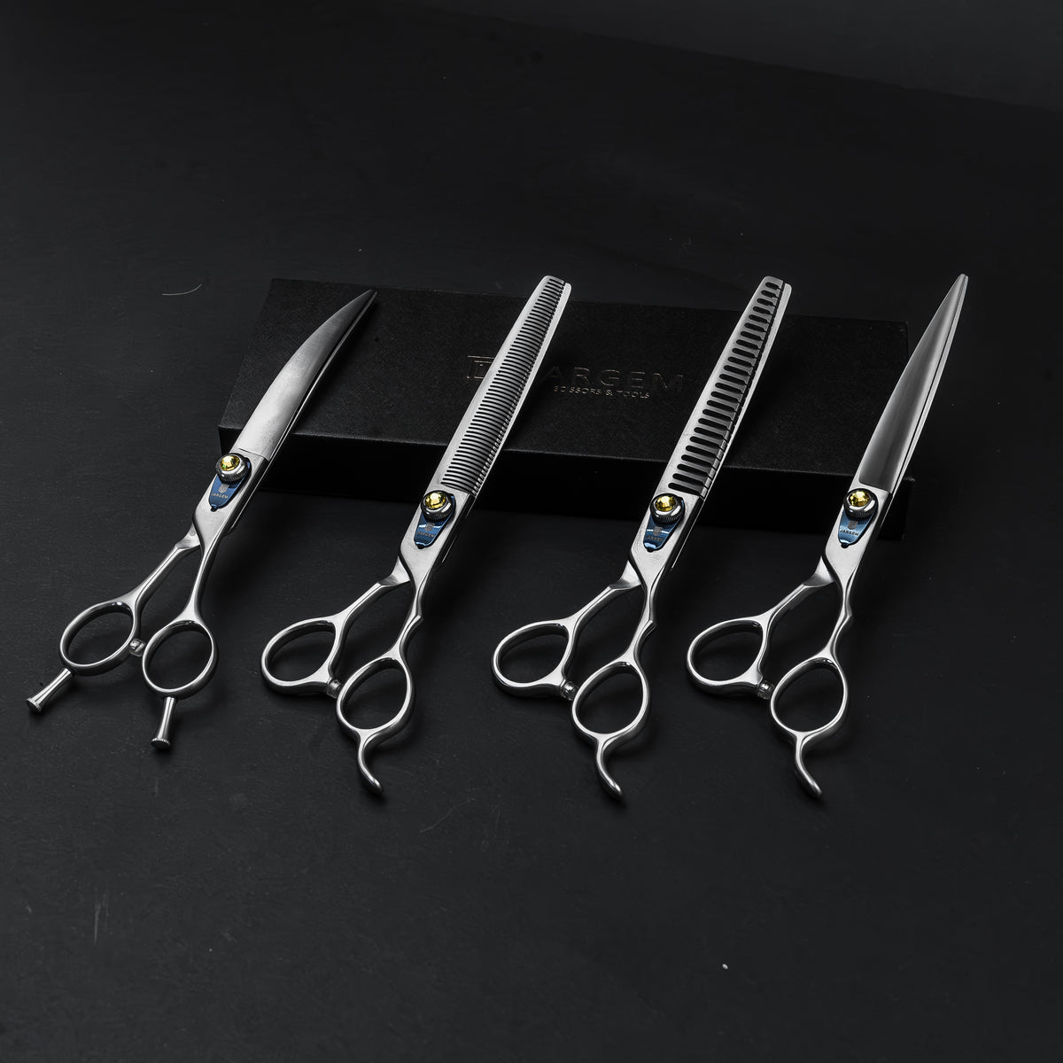 Set Profesional 4 Foarfece Grooming Canin Kryonix - Oțel 440